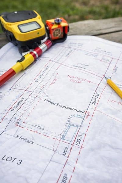 Property survey plat measurements - ALTA SURVEY South Carolina Close-up of a property survey plat with measurement markings and tools illustrating how a home survey confirms legal boundaries