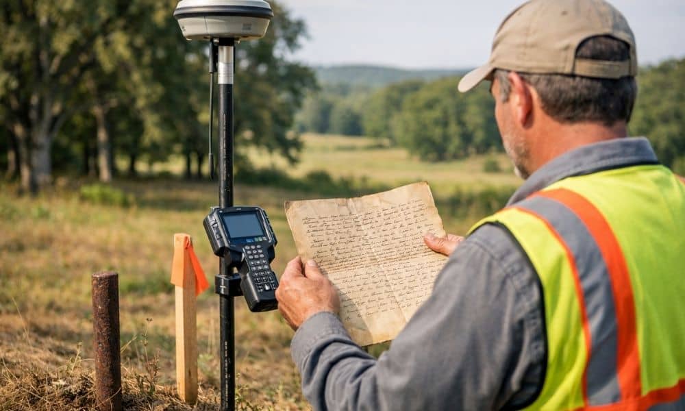 Metes and bounds survey historic property deed - ALTA SURVEY South Carolina Licensed land surveyor using GPS equipment to interpret a historic metes and bounds property deed and locate an older property boundary
