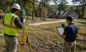 Greenville licensed land surveyor - ALTA SURVEY South Carolina Licensed land surveyor reviewing a Greenville, South Carolina property before construction