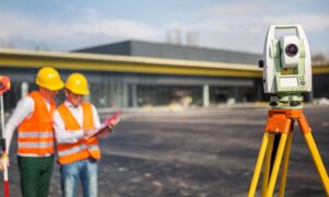 Alta survey requirements commercial site - ALTA SURVEY South Carolina Land surveyors using professional equipment at a commercial site as part of an ALTA survey requirements review